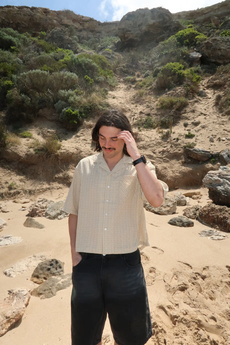 Sand Check Button Up